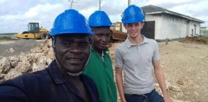 Joe McFarlane on site with EA Pilling staff in Africa