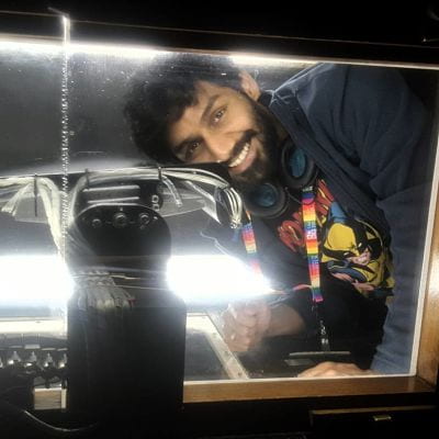Hasan working in the Low-turbulence wind tunnel at the University of Bristol
