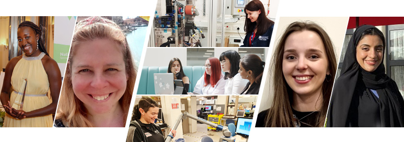 Seven images of women from the Engineering faculty